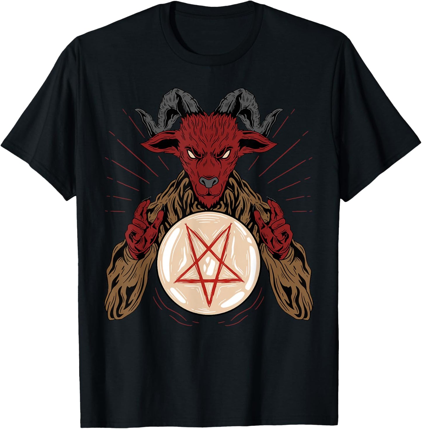 Lucifer Sigil Pentagram Occult Satanic Baphomet T-Shirt - T-Shirt | Black