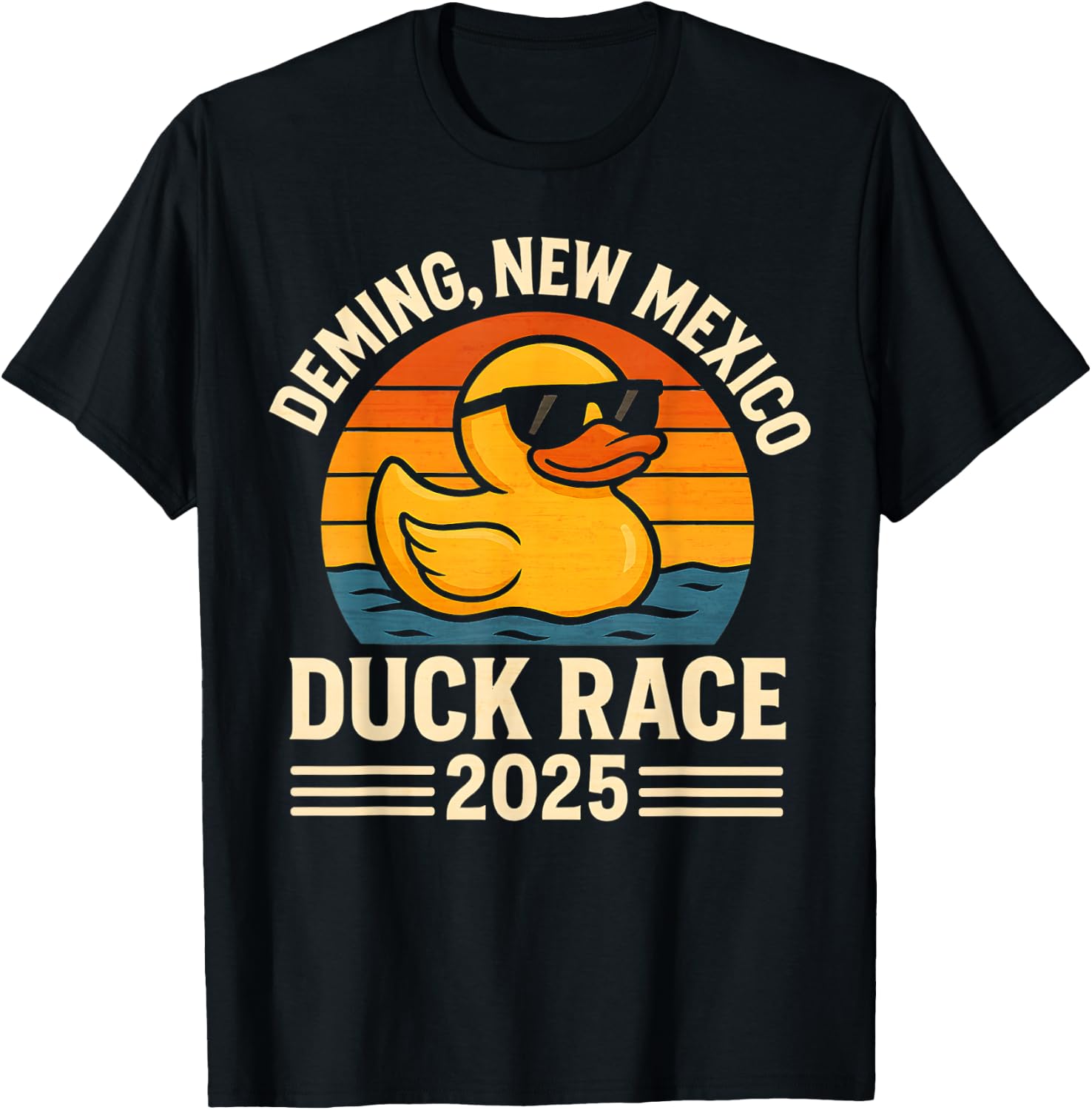 Deming New Mexico Duck Race 2025 Rubber Ducky Derby Vintage T-Shirt - T-Shirt | Black