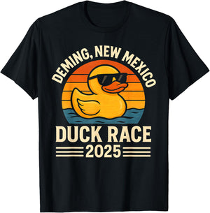 Deming New Mexico Duck Race 2025 Rubber Ducky Derby Vintage T-Shirt - T-Shirt | Black