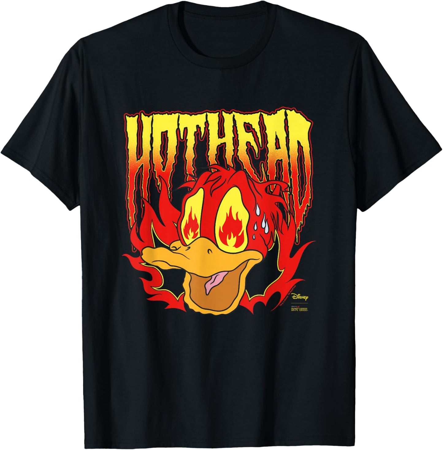 Disney Hot Ones Donald Duck Hothead Melting Face Vintage T-Shirt - T-Shirt | Black
