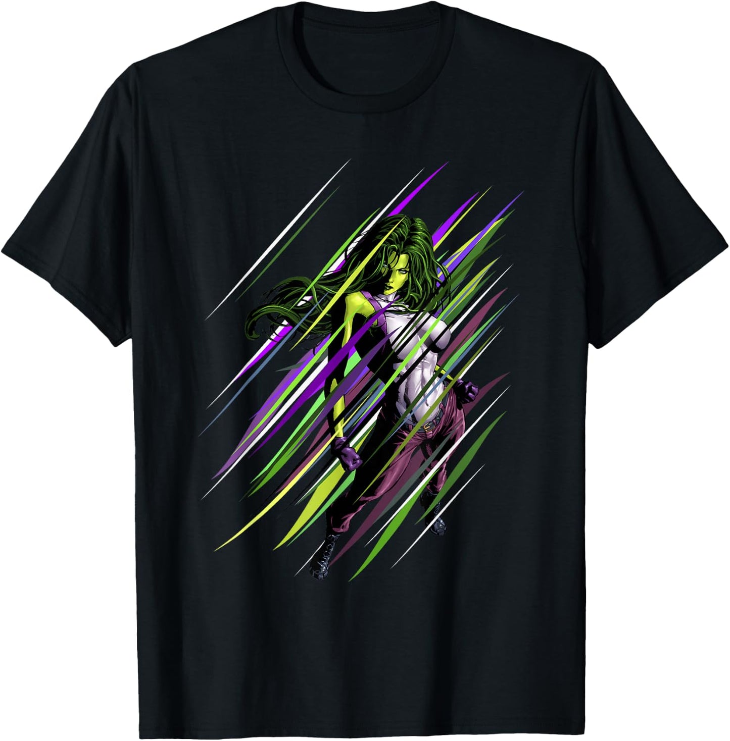 Marvel She-Hulk Lined Portrait T-Shirt - T-Shirt | Black