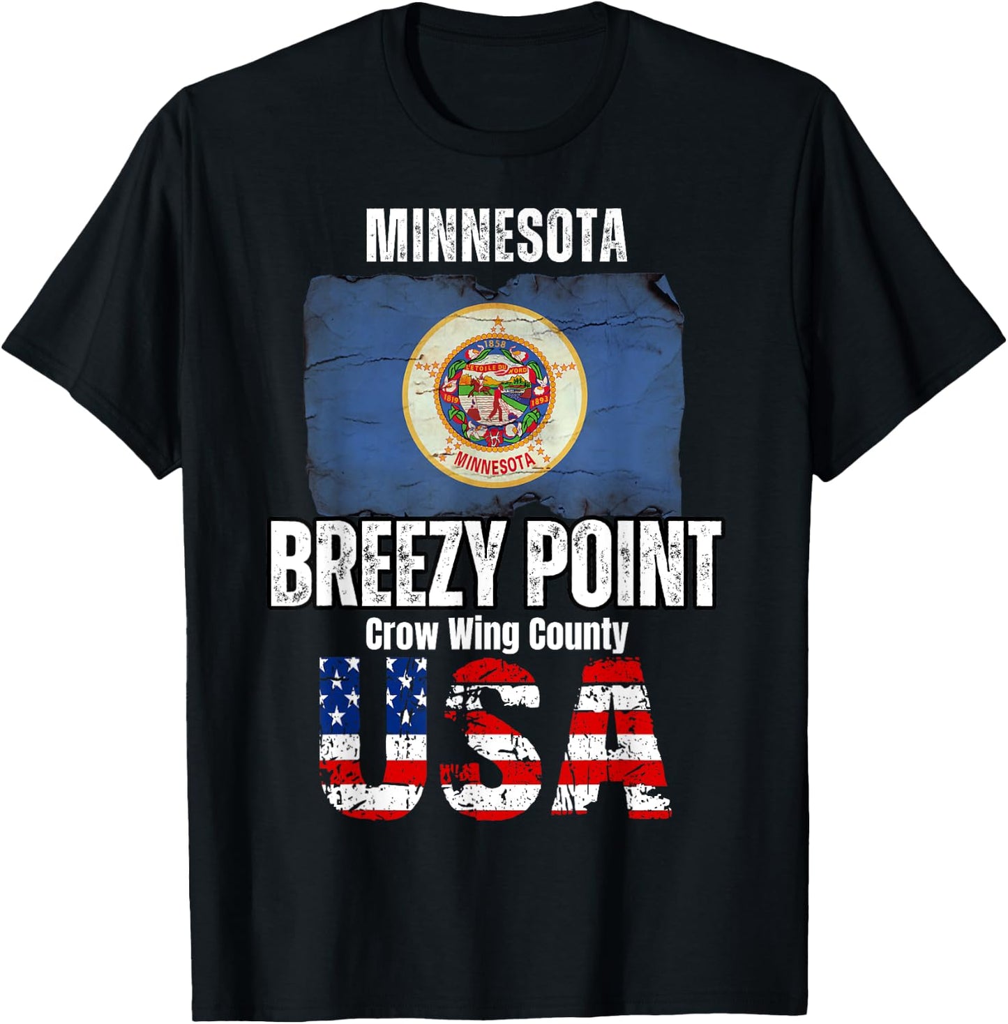 Breezy Point, Minnesota MN, Crow Wing County T-Shirt - T-Shirt | Black