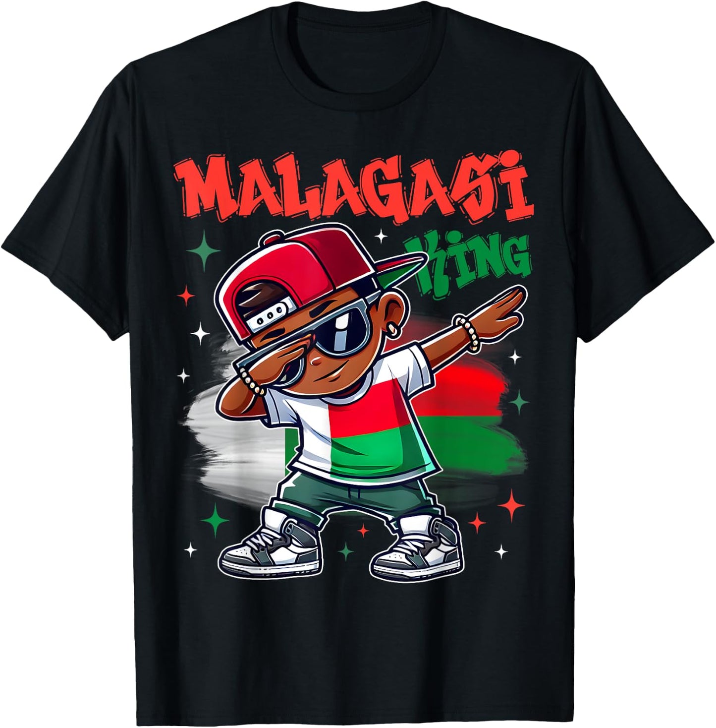 Malagasi King Flag Dabbing of Madagascar Pride for Kids T-Shirt - T-Shirt | Black