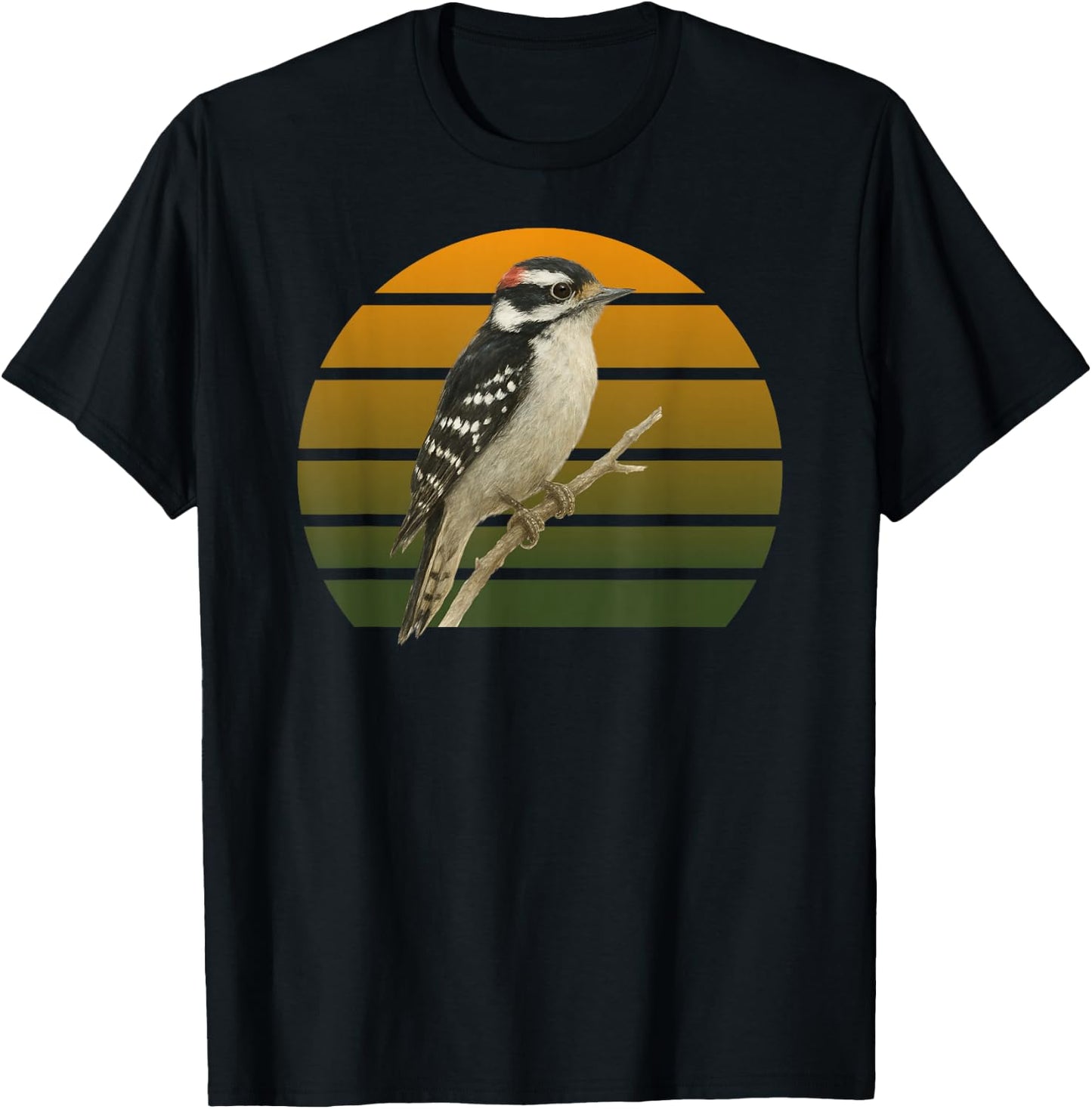 Downy Woodpecker Birdlover Birdwatcher Birding Bird T-Shirt - T-Shirt | Black