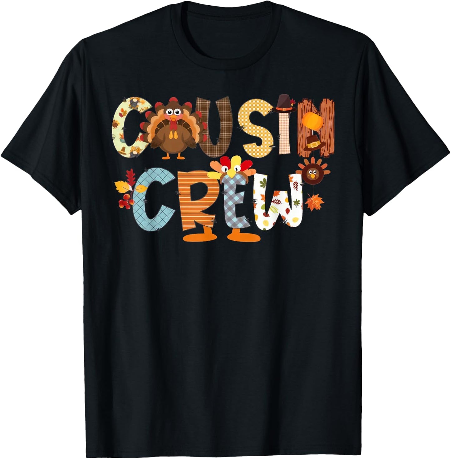Cousin Crew Turkey Thanksgiving Family Matching Toddler Kids T-Shirt - T-Shirt | Black