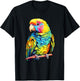 Colorful Parakeet Bird Lover Tie-Dye Budgerigar Budgie T-Shirt - T-Shirt | Black