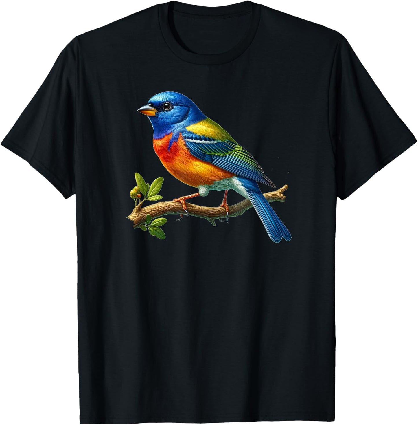 Bird Series. Painted Bunting. T-Shirt - T-Shirt | Black