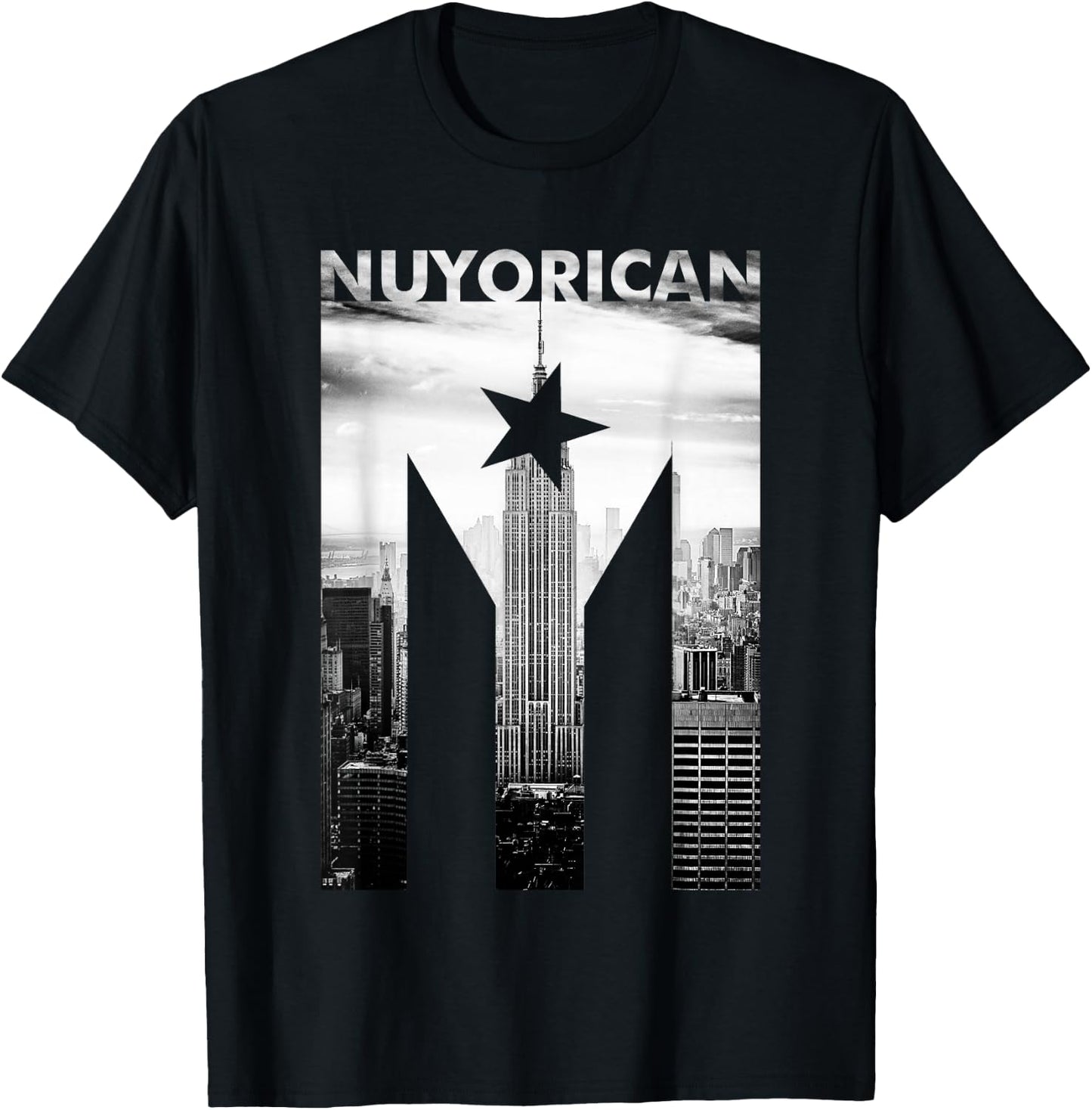 Nuyorican Flag of Puerto Rico print T-Shirt - T-Shirt | Black