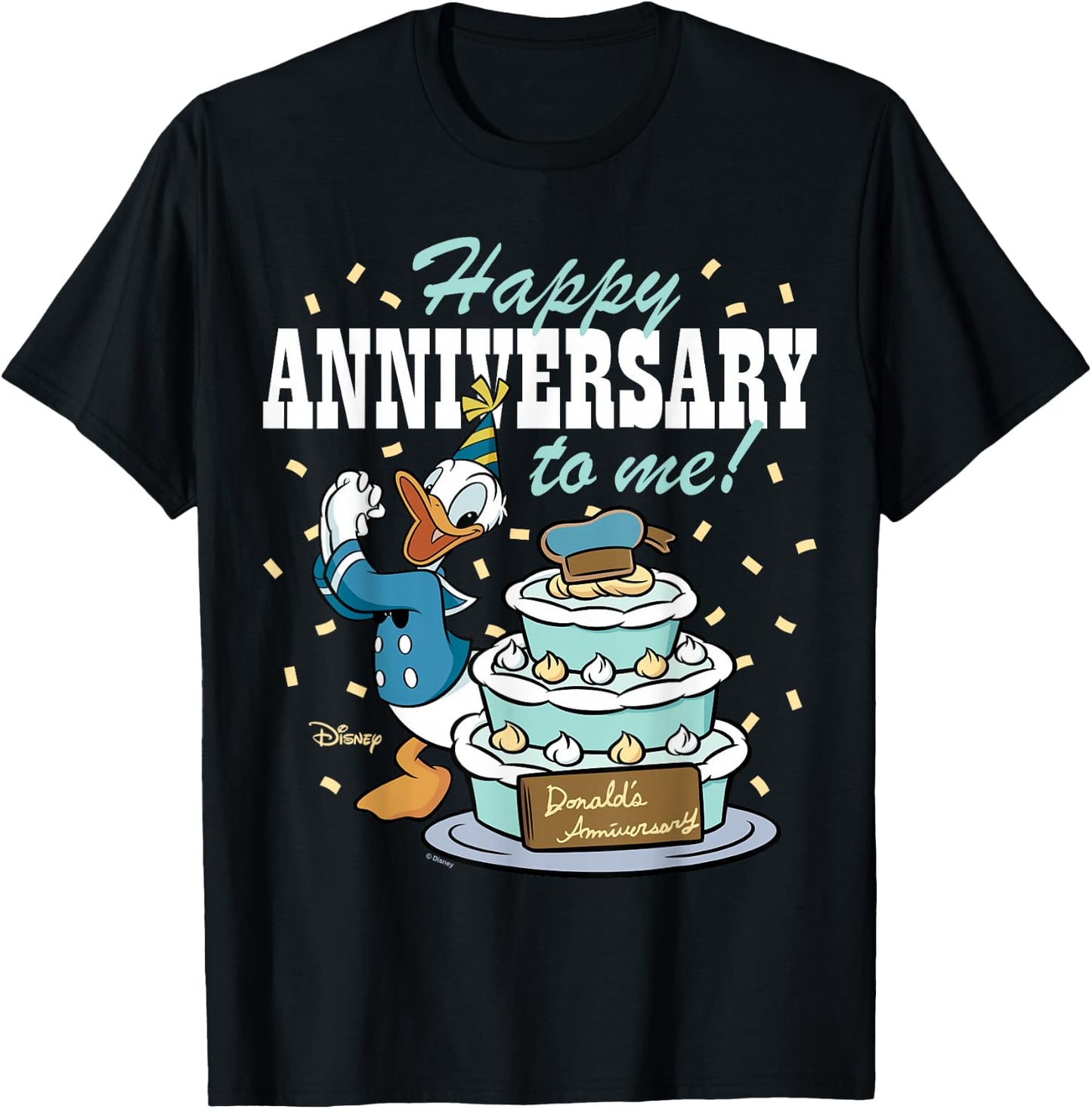 Donald Duck - Happy Anniversary To Me T-Shirt - T-Shirt | Black