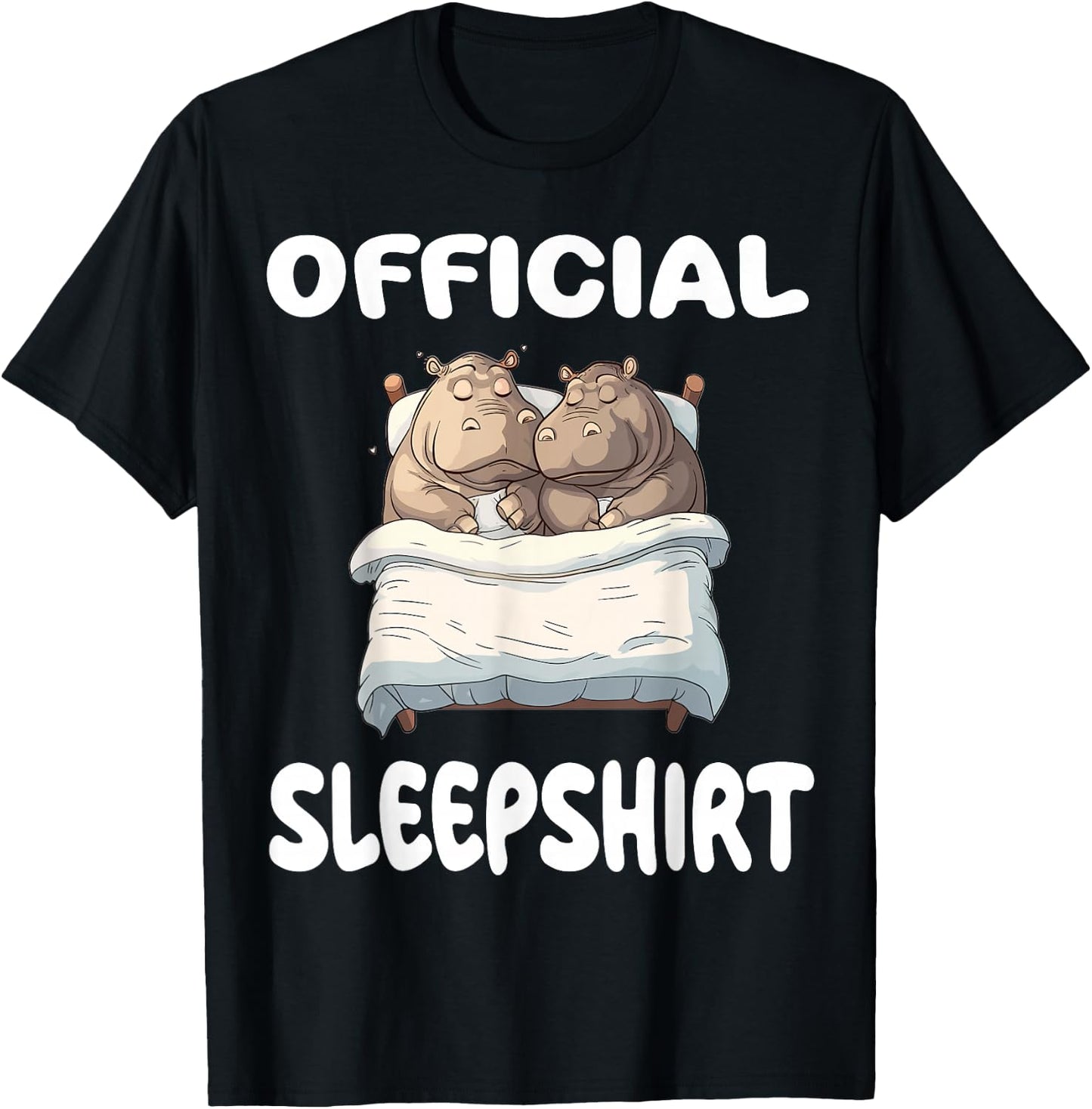 Hippopotamus Hippo Official Sleepshirt Pajamas Nightgown T-Shirt - T-Shirt | Black