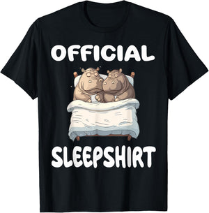 Hippopotamus Hippo Official Sleepshirt Pajamas Nightgown T-Shirt - T-Shirt | Black