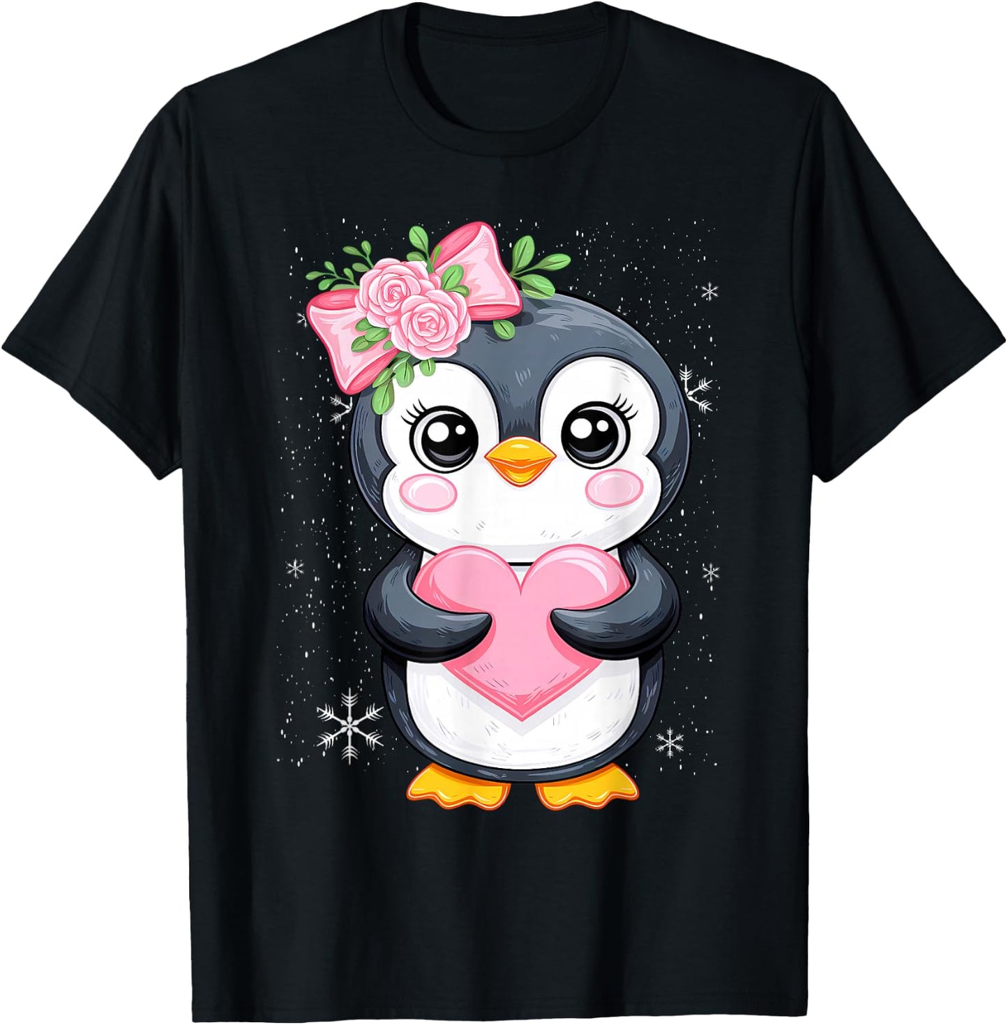 Penguin Lover Women Girl Kids T-Shirt - T-Shirt | Black