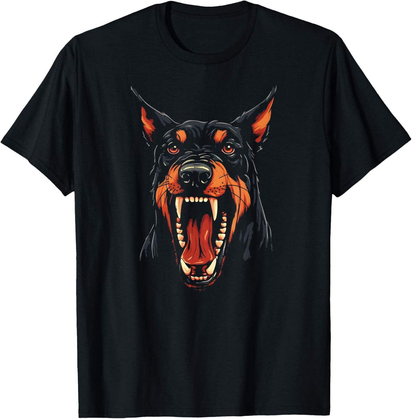 Doberman Dog Aggressive Vintage Graphic Pet T-Shirt - T-Shirt | Black