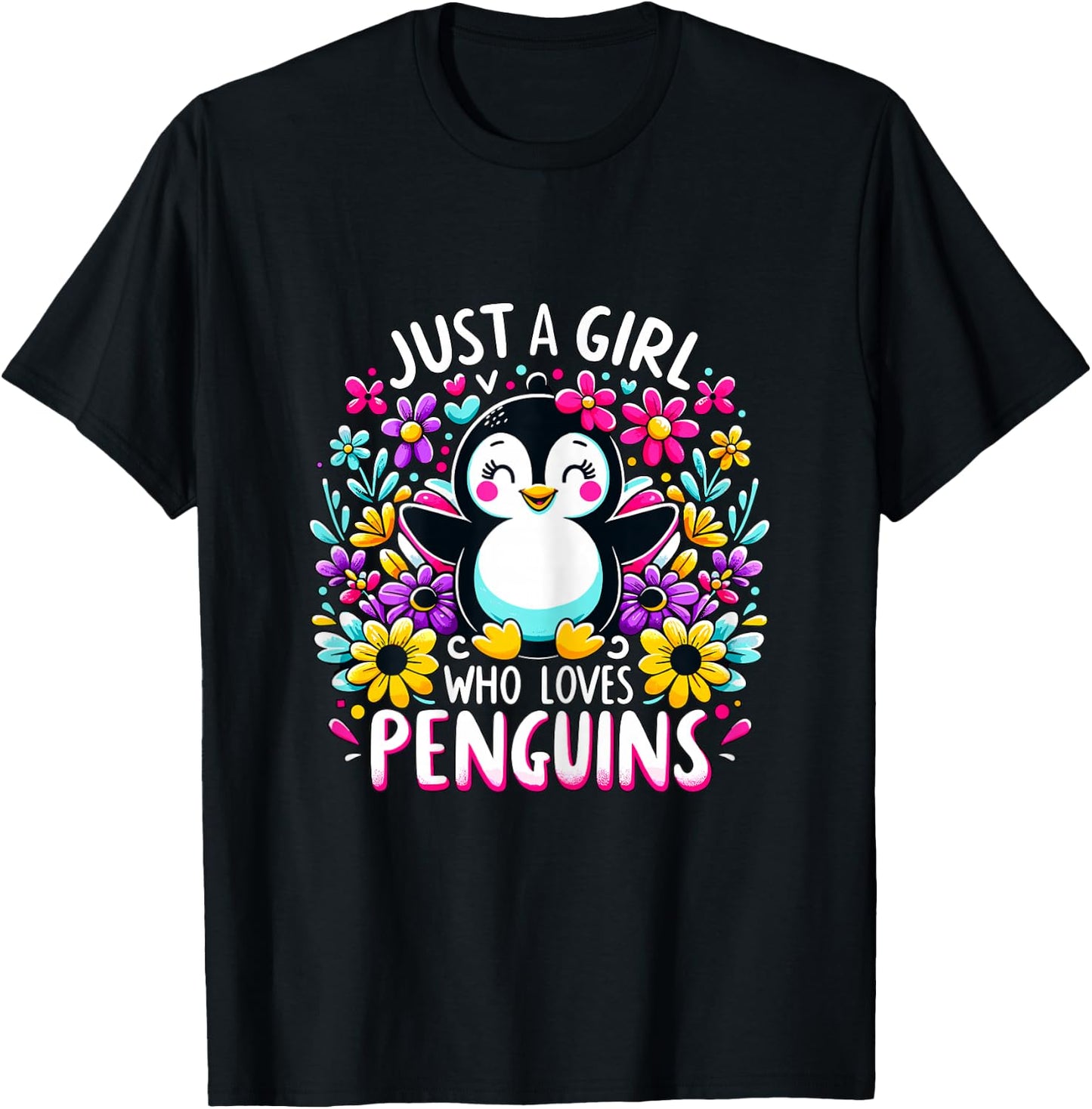 Just a Girl who loves Penguins T-Shirt - T-Shirt | Black
