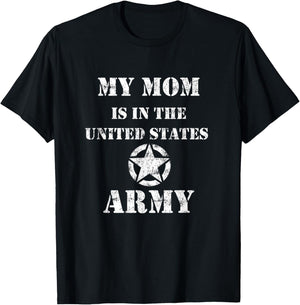 My Mom is in the US Army Vintage Army Star Logo T-Shirt - T-Shirt | Black