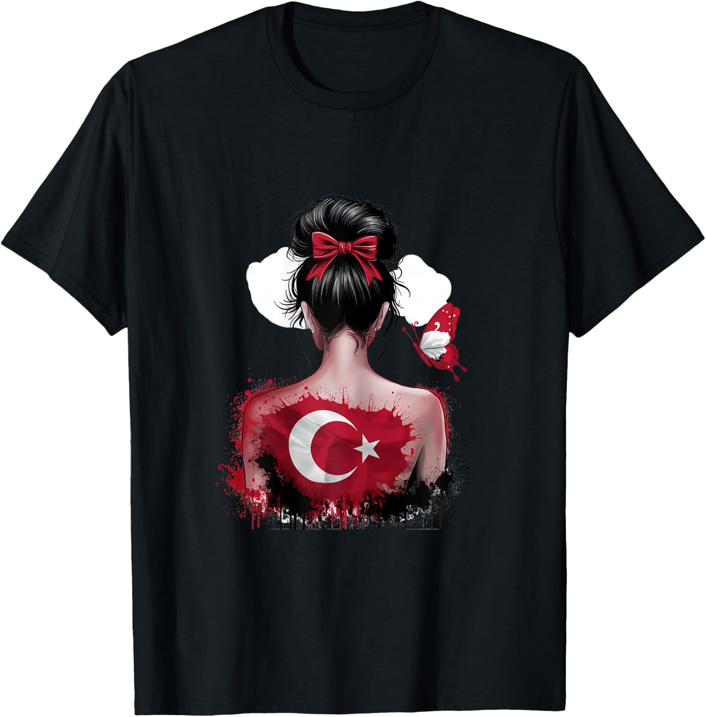 Turkish Girl Türkisches Mädchen Türkiye Flagge Damen 2024 T-Shirt - T-Shirt | Black