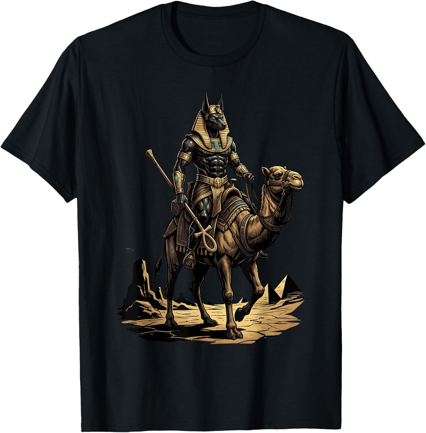Anubis God Egyptian Diety Egyptian Mythology Ancient Egypt T-Shirt - T-Shirt | Black