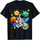 Astronaut Floating in Space Solar System Planet Toddler Kids T-Shirt - T-Shirt | Black