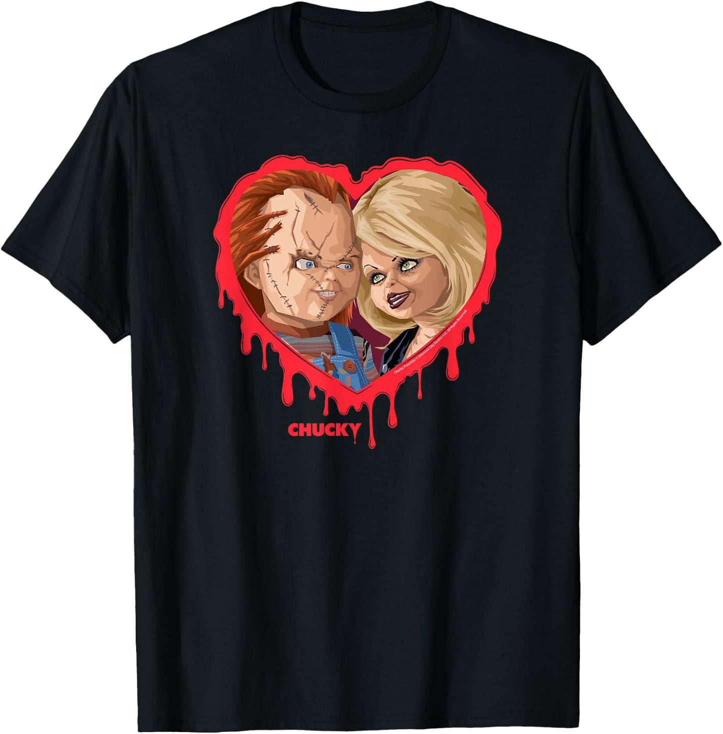 Chucky & Tiffany Bleeding Heart T-Shirt - T-Shirt | Black