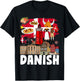 Danish Flag Outfit Idea For Kids Denmark Flag & Danish Food T-Shirt - T-Shirt | Black