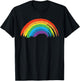 Vintage Retro Rainbow - Classic Distressed Design T-Shirt - T-Shirt | Black