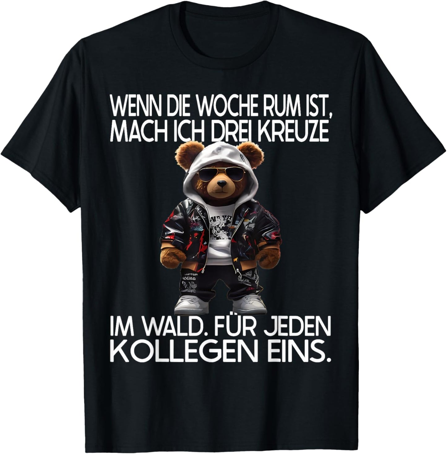 Witziger Teddy Spruch | Geschenke Herren & Damen - Lustiges Teddybär Design mit Spruch für Arbeitskollegen Büro - -Erwachsene - Schwarz - Kurzarm - - S T-Shirt - T-Shirt | Black