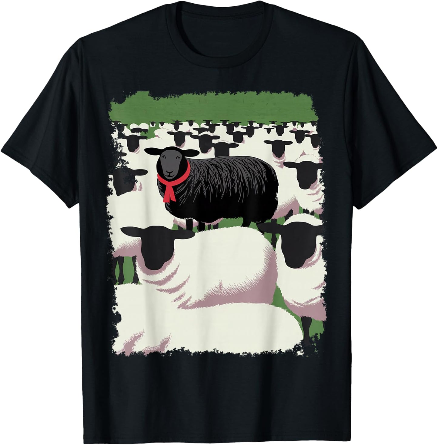 White Sheep Black Design T-Shirt - T-Shirt | Black