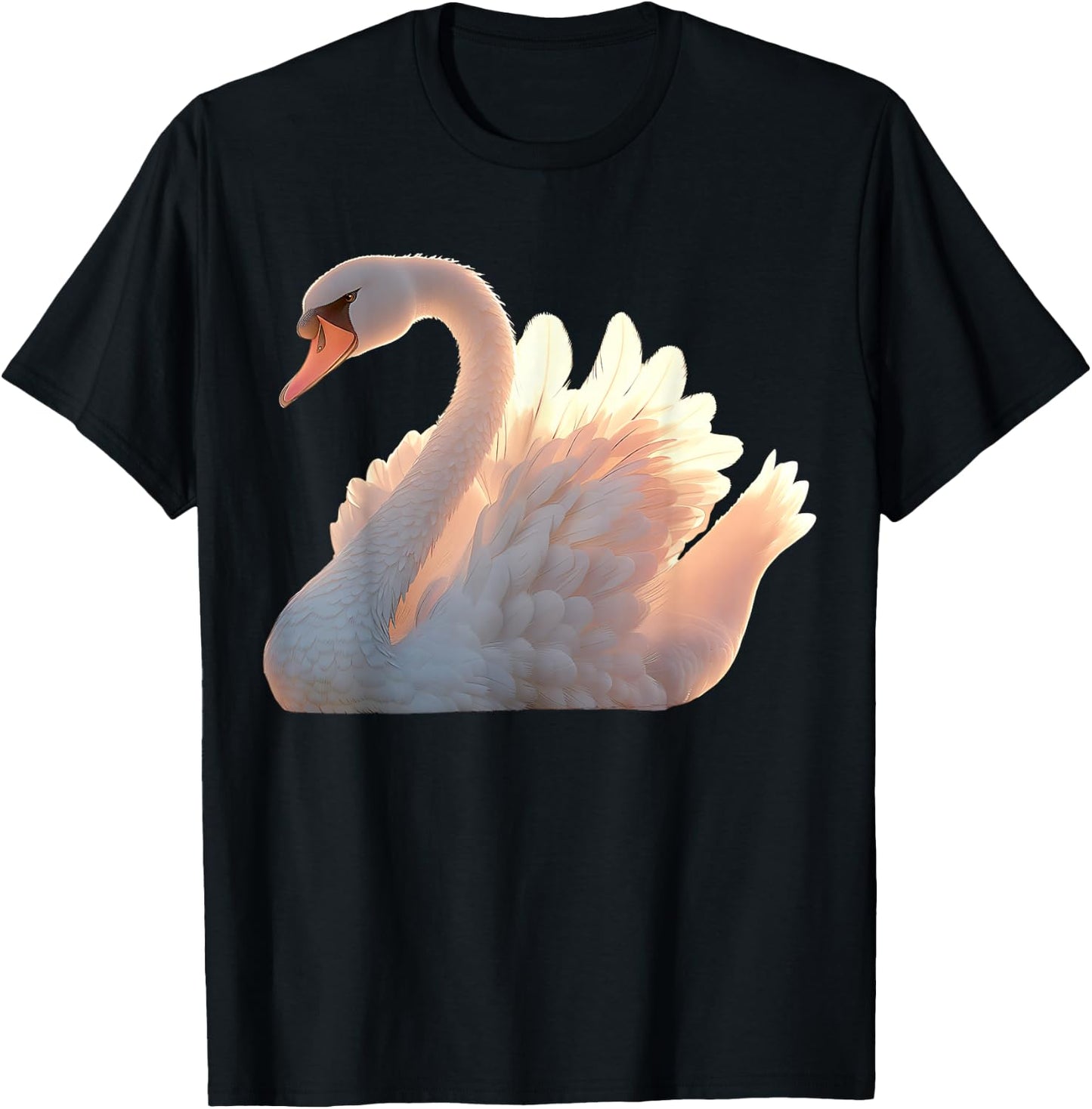 Swan White Mute Swans Goose Duck Swan T-Shirt - T-Shirt | Black
