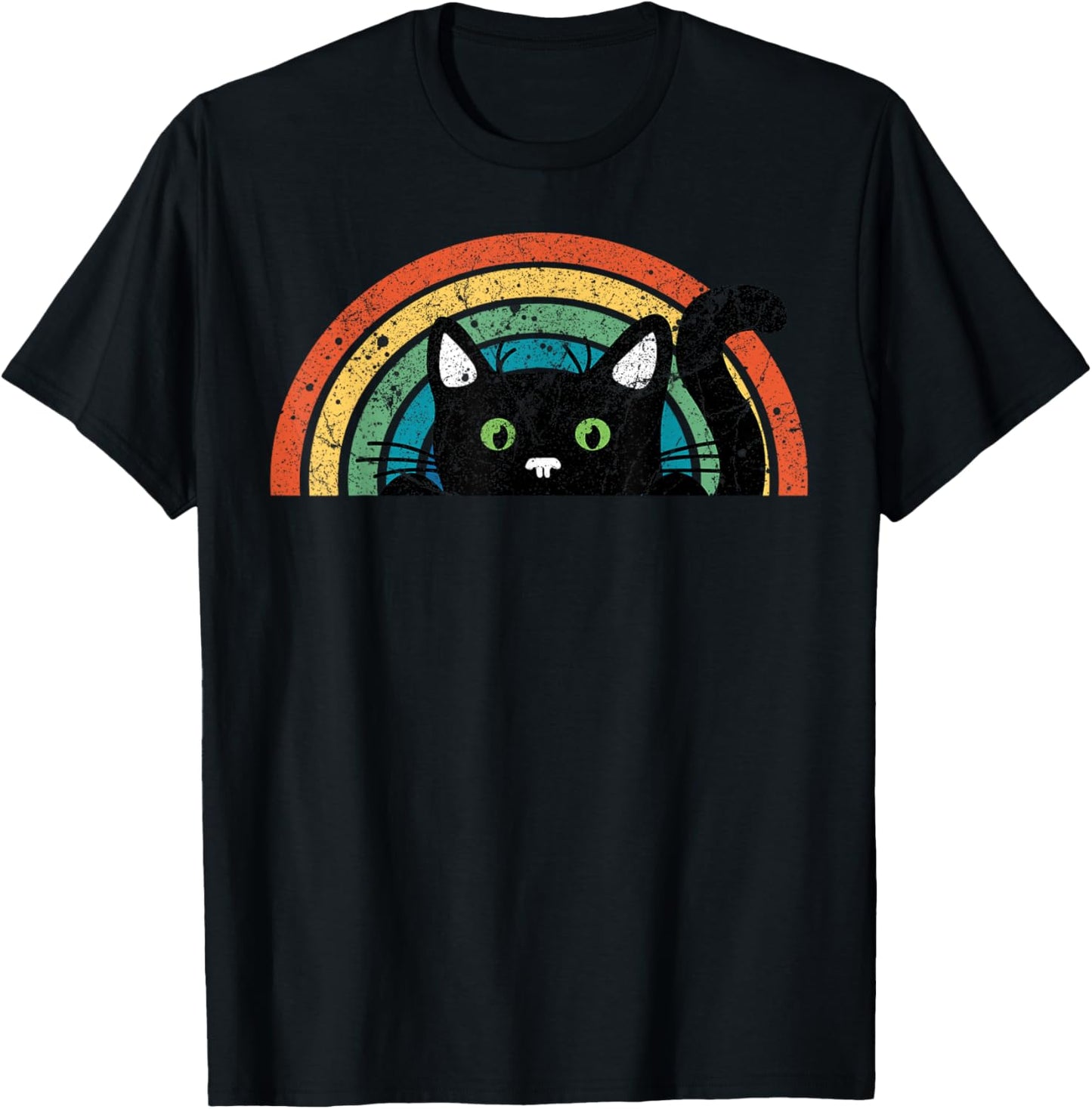 Vintage Schwarze Katze Retro für Katzenliebhaber, Katzenmutter, Katzenvater T-Shirt - T-Shirt | Black