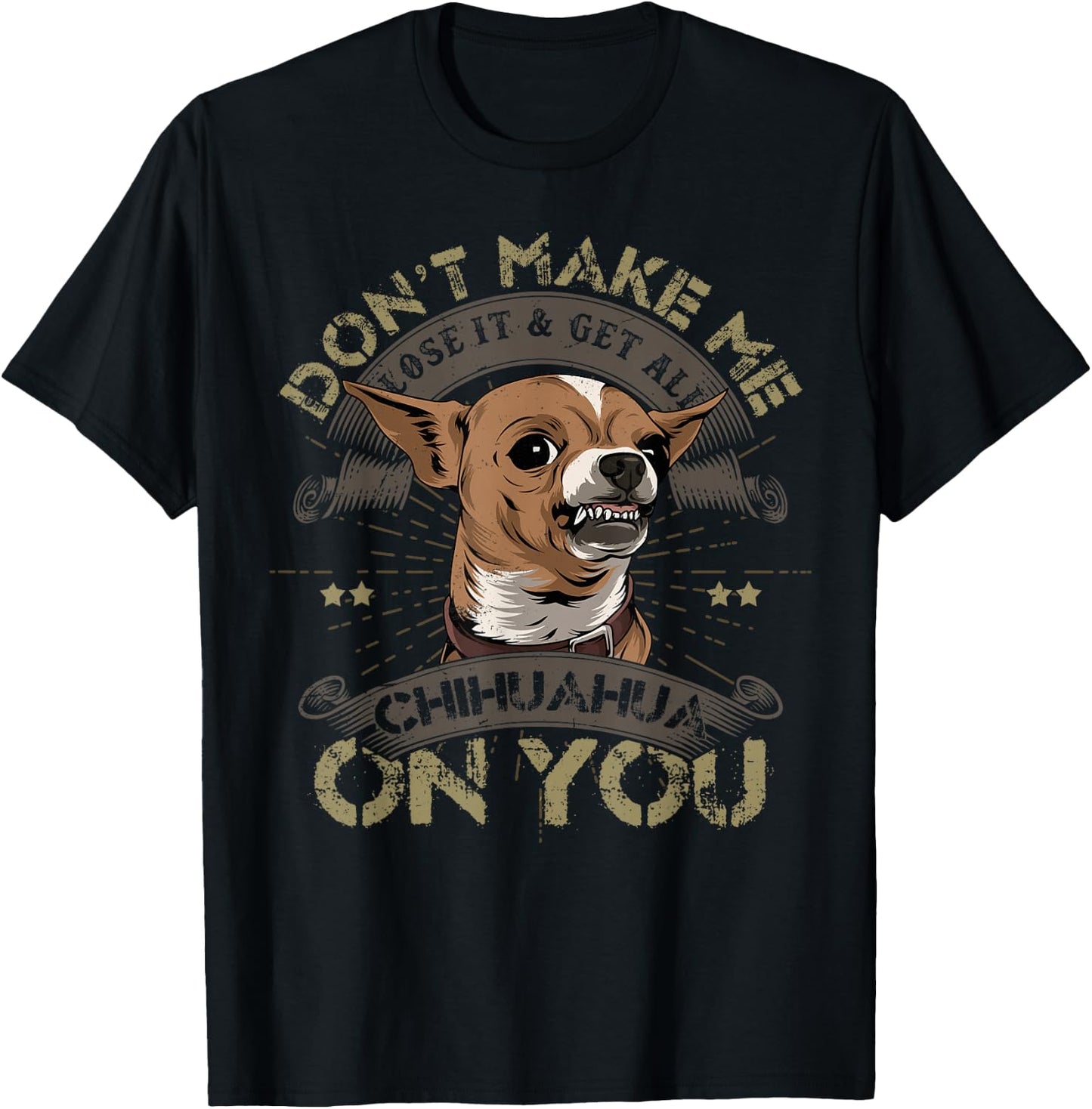 Chihuahua Angry Pet Animal Lover Dog Owner Breeder T-Shirt - T-Shirt | Black