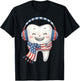Patriotic USA Flag Molar Tooth 4th July Braces Orthodontist T-Shirt - T-Shirt | Black