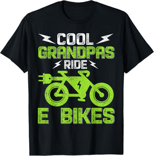 Cool Grandpas Ride E-Bikes E-Bike Cycling T-Shirt - T-Shirt | Black