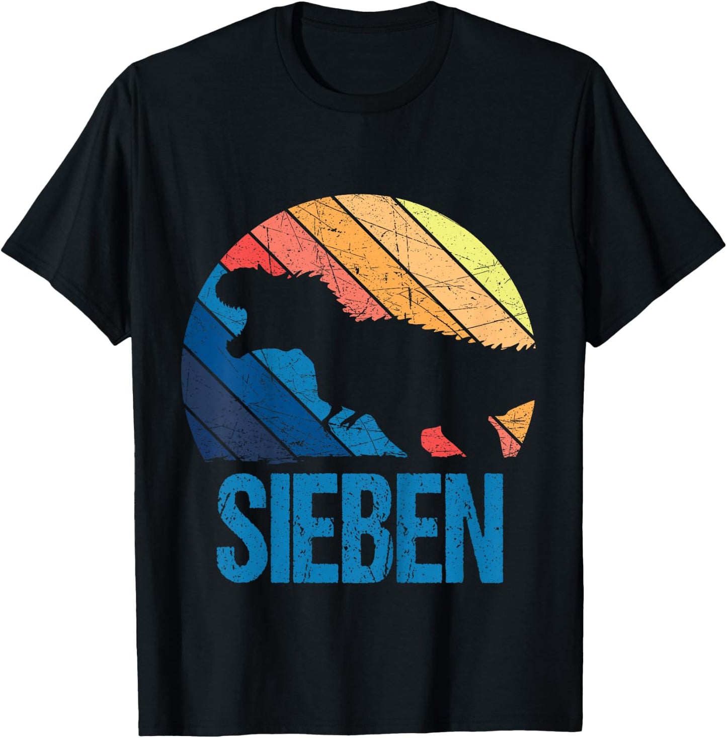 Dino 7 Jahre | Dinosaurier | 7. Geburtstag Junge Dino-Fan T-Shirt - T-Shirt | Black