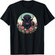 Girls Old West Retro Vintage Floral Buffalo Lover T-Shirt - T-Shirt | Black