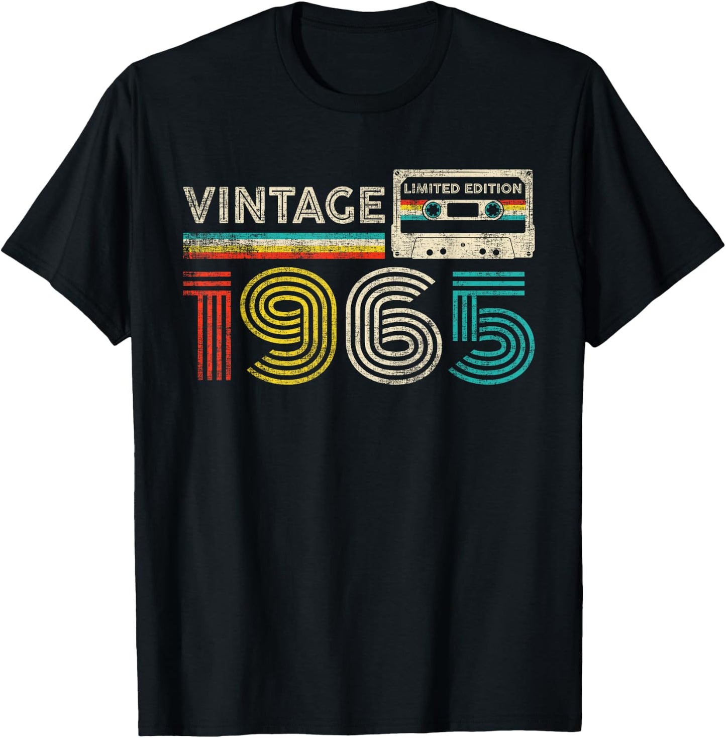 Vintage 1965 Classic Birthday 1965 Cassette Tape Vintage T-Shirt - T-Shirt | Black