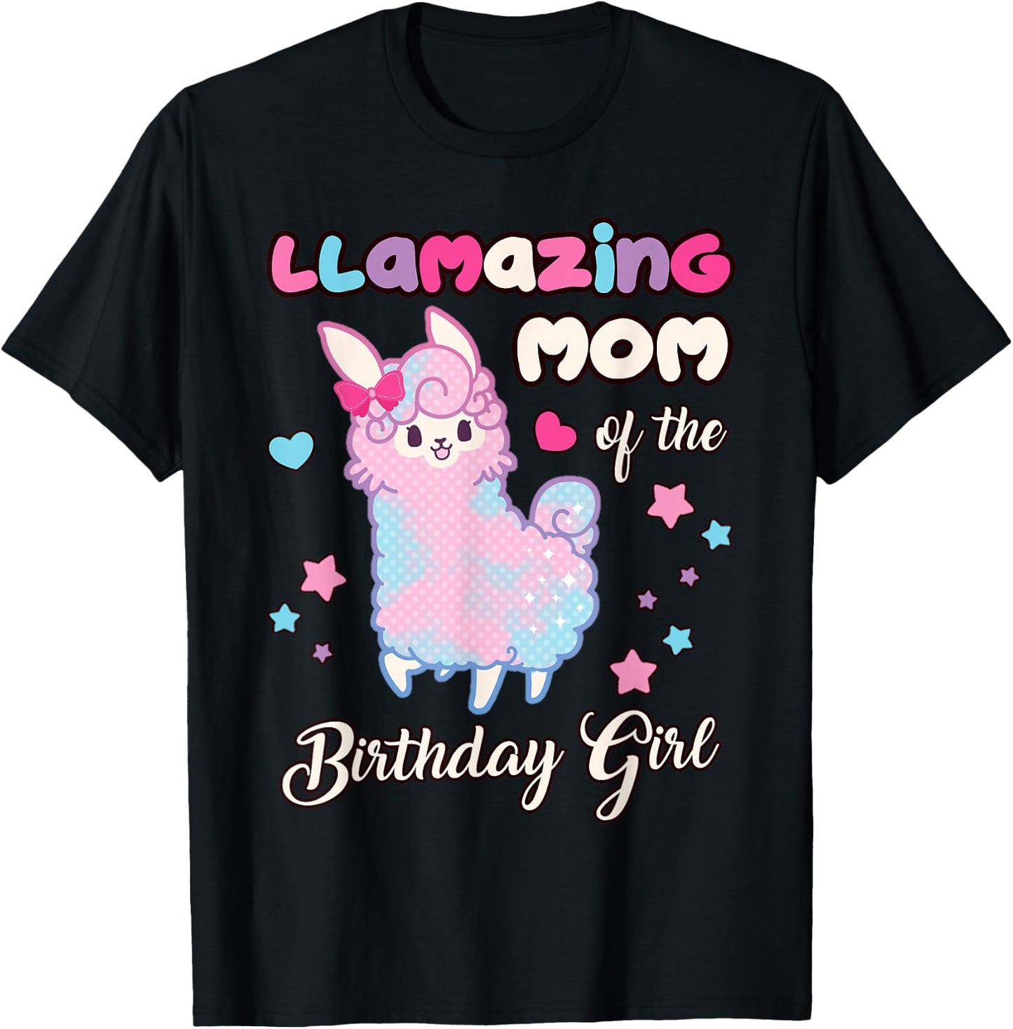 Llama Mom of the Birthday Girl Llamazing Mommy Mother T-Shirt - T-Shirt | Black