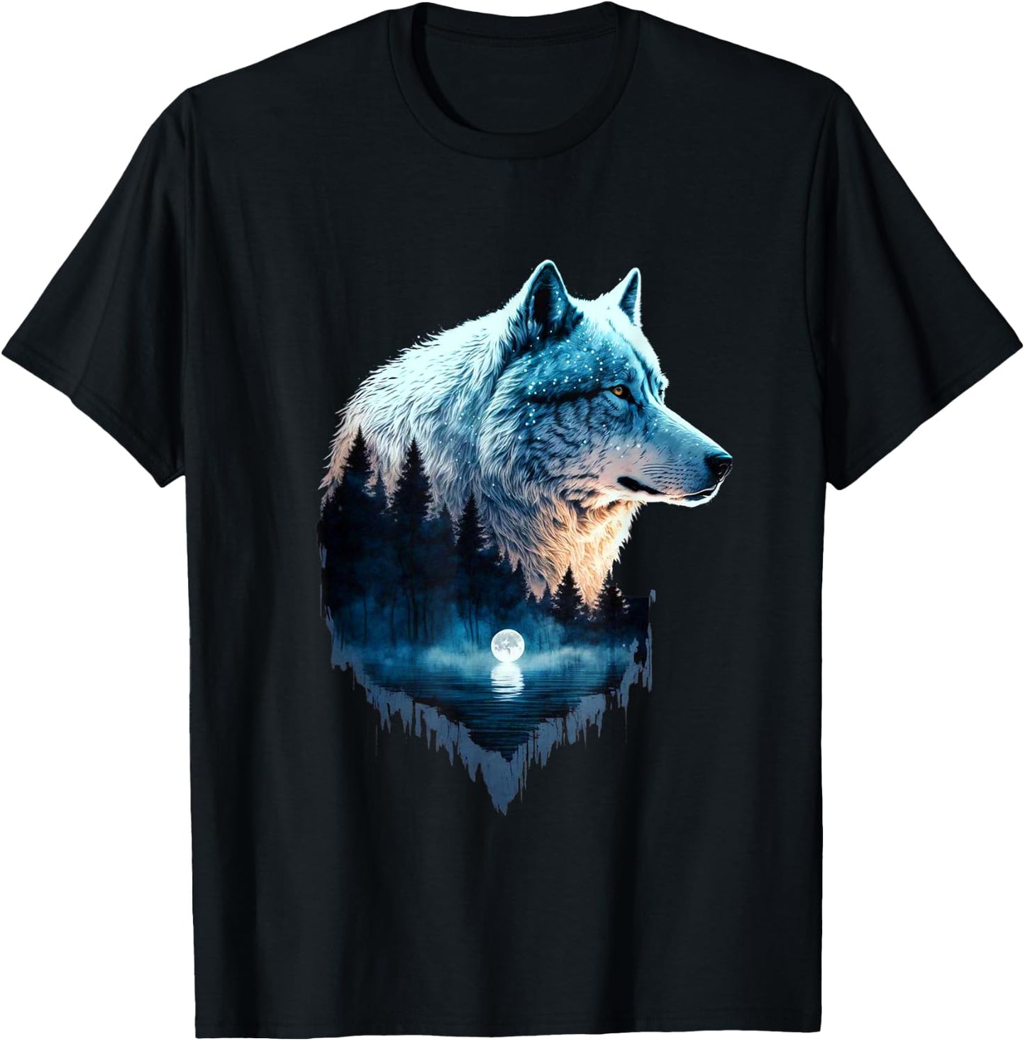 Wolf shirt , wolf shirt, wolf women, wolf moon T-Shirt - T-Shirt | Black