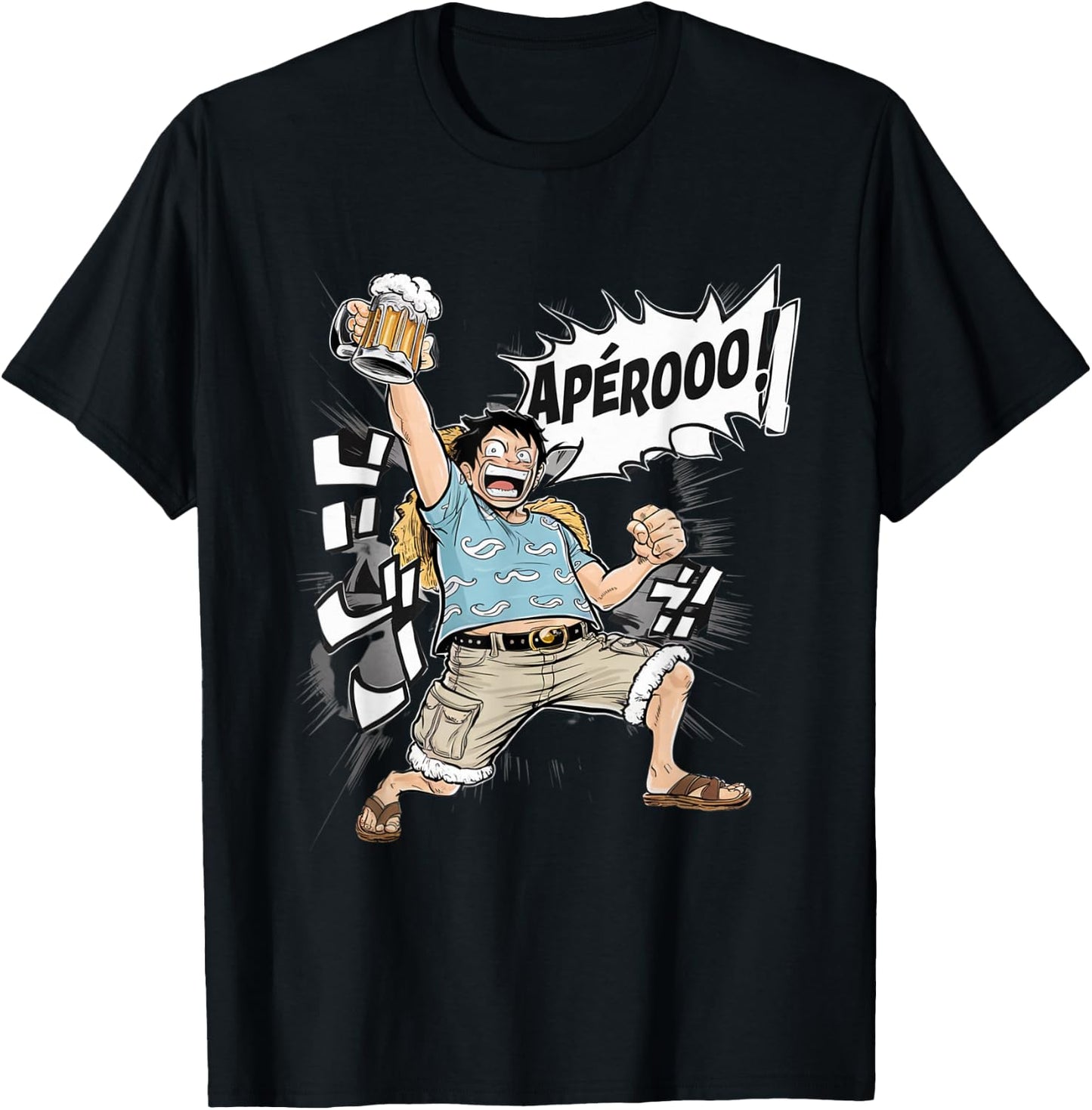 Aperitif Anime Gift Manga Beer Humour Japan Aperitif , Black, S T-Shirt - T-Shirt | Black