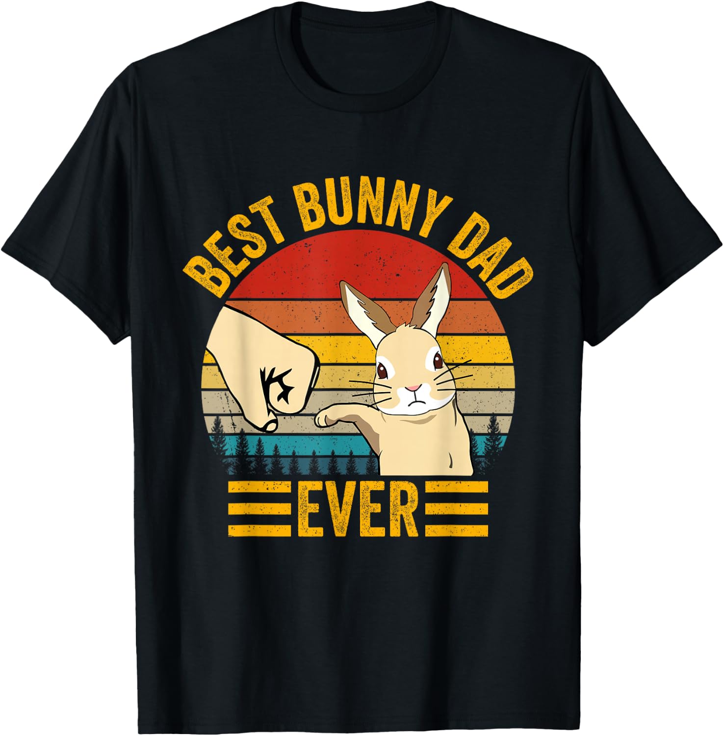 Best Bunny Dad Ever Rabbit Lover Father Pet Rabbit , Black, S T-Shirt - T-Shirt | Black