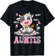 Auntie Cute Cow Moo Moo Farmer Birthday Family Matching T-Shirt - T-Shirt | Black