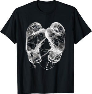 Boxing Gloves Line Art T-Shirt - T-Shirt | Black