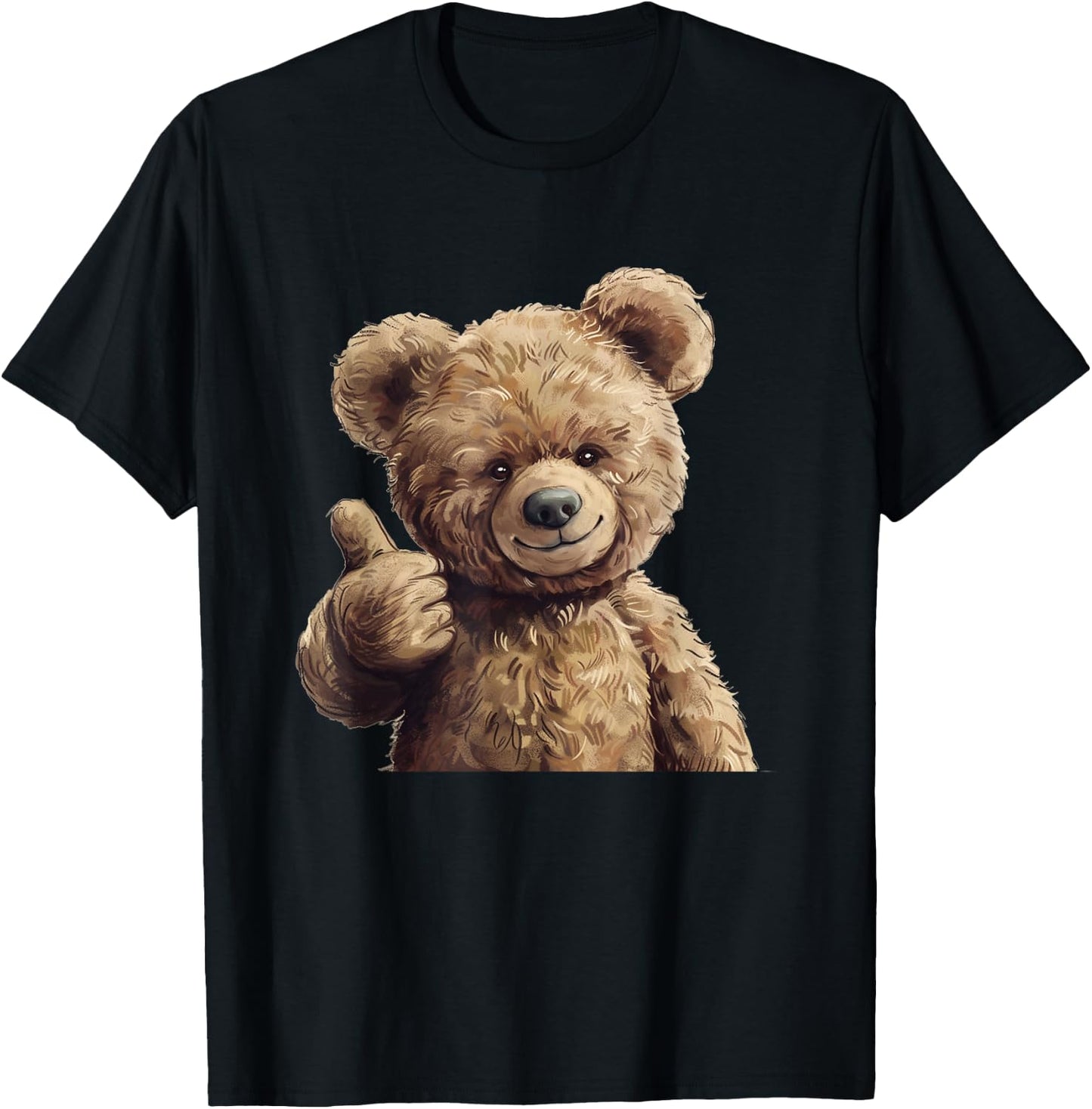 Cool Teddy Bear with Thumb , black, S T-Shirt - T-Shirt | Black