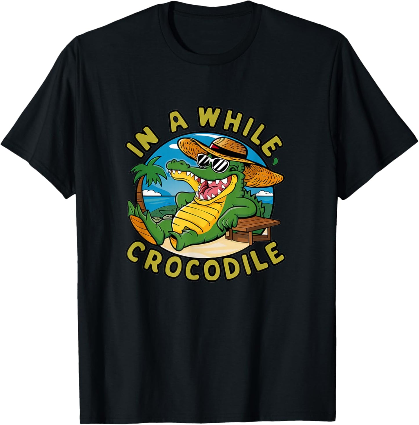 Crocodile In A While Gift, Black, S T-Shirt - T-Shirt | Black