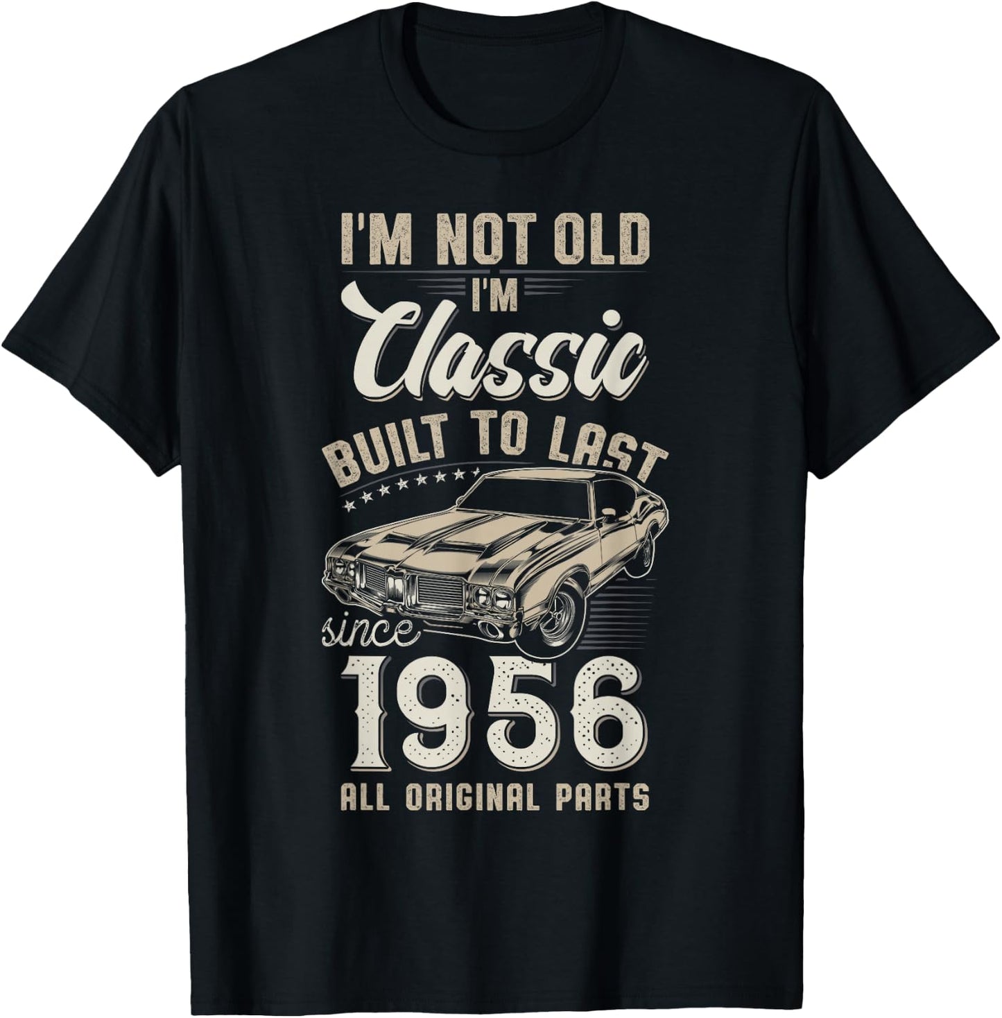 69th Birthday Born in 1956 Collectible Car T-Shirt - T-Shirt | Black