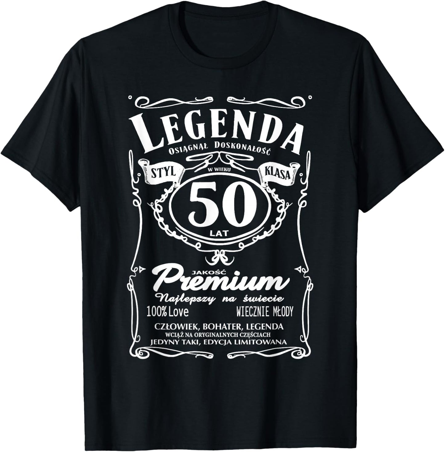 50 Urodziny 50 Lat Polska Koszulka Urodzinowa Prezent Polish T-Shirt - T-Shirt | Black