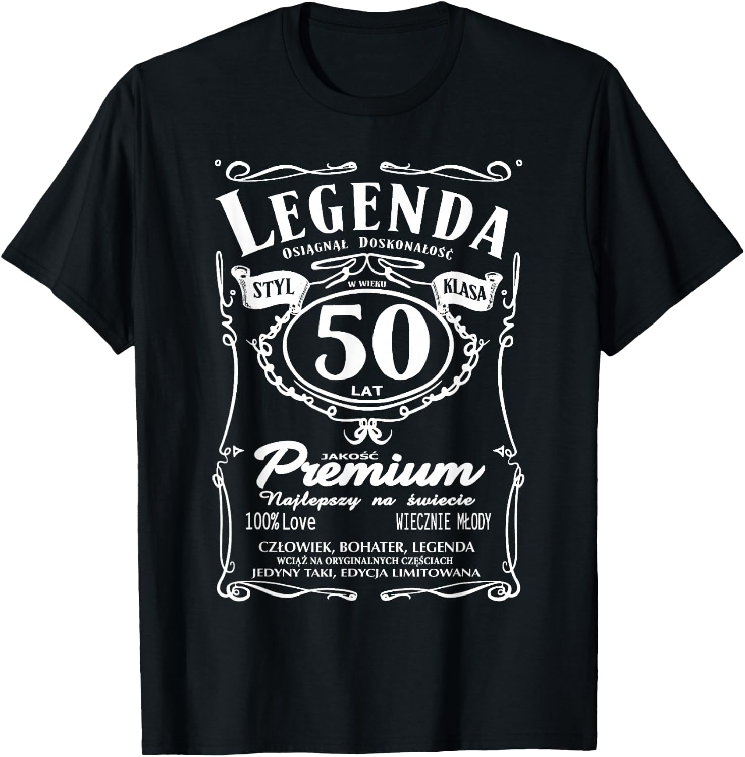 50 Urodziny 50 Lat Polska Koszulka Urodzinowa Prezent Polish T-Shirt - T-Shirt | Black