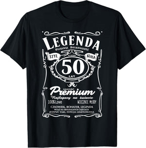 50 Urodziny 50 Lat Polska Koszulka Urodzinowa Prezent Polish T-Shirt - T-Shirt | Black