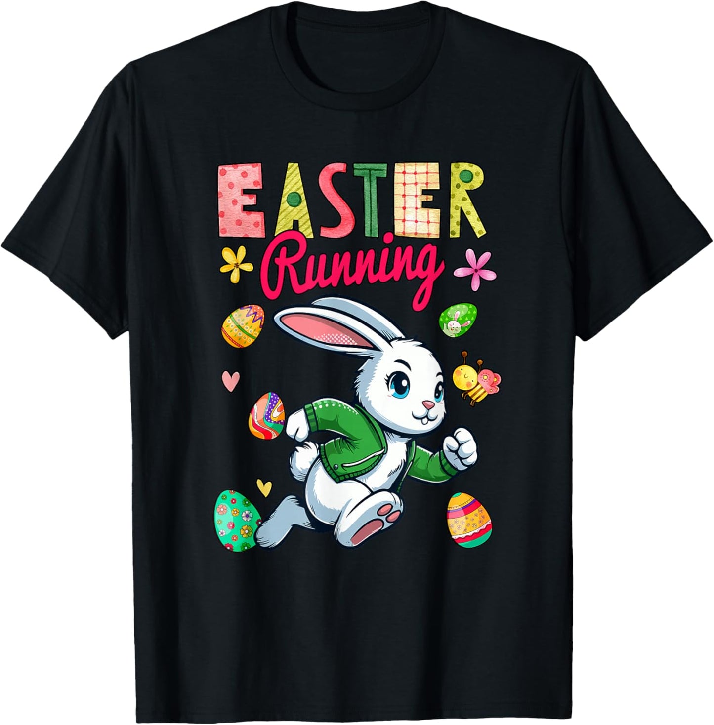 Easter Running Costume Bunny Runner Matching Family Kids T-Shirt - T-Shirt | Black