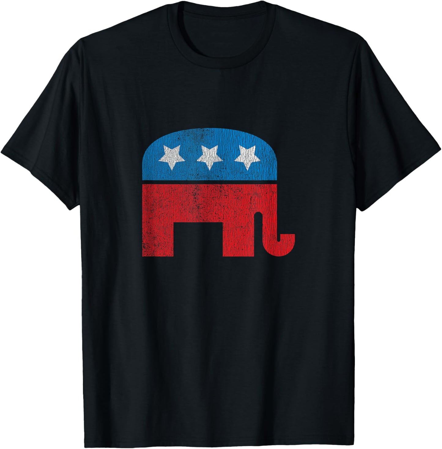 Distressed Republican Elephant T-Shirt - T-Shirt | Black