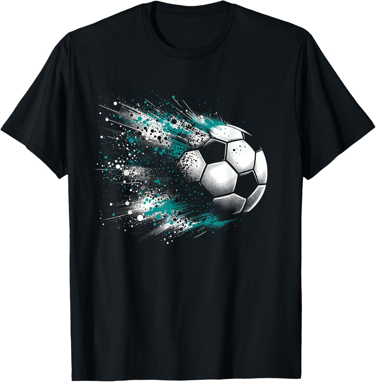 Soccer Ball Splash Art Soccer Fan Football Lover Player T-Shirt - T-Shirt | Black